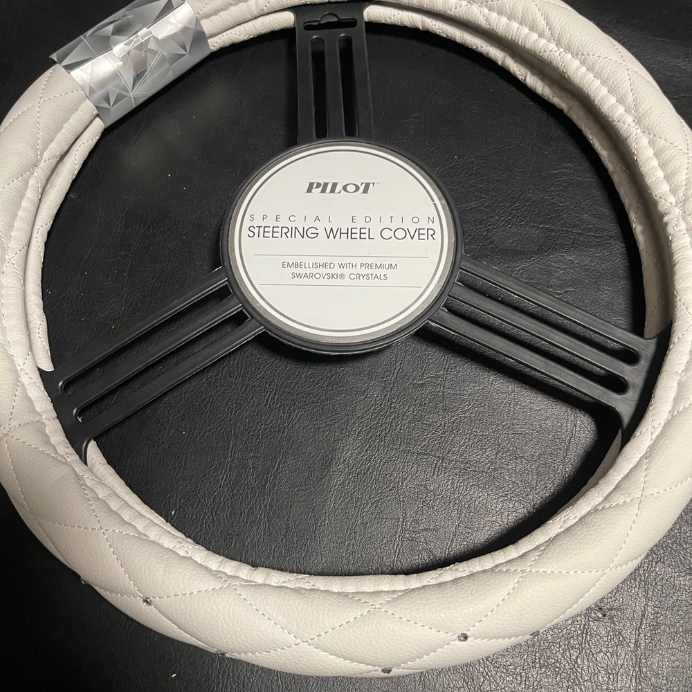 Brand new steering wheel bling cover white
